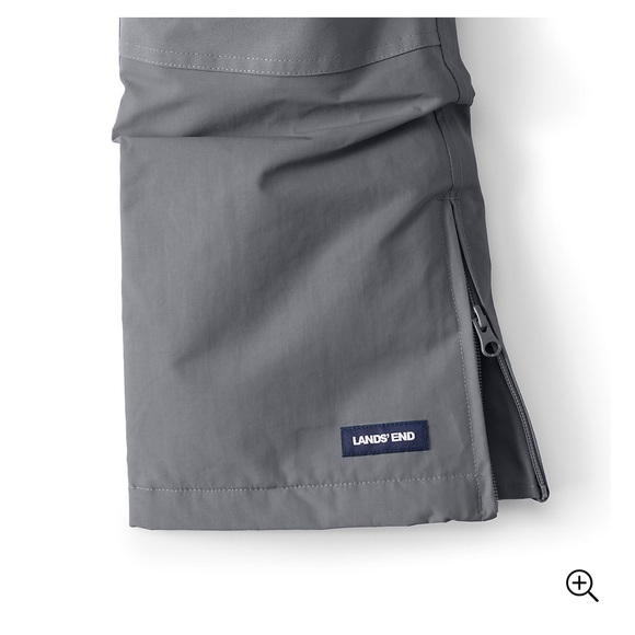 LANDS’ END KIDS SQUALL WATERPROOF INSULATED IRON KNEE SNOW BIBS-CADET GREY-16 - Picture 8 of 16